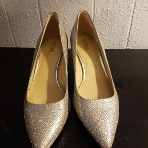 Michael Kors heels silver glitter